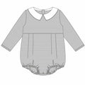 Long Sleeve Peter Pan Collar Bubble - Gray