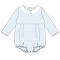 Long Sleeve Peter Pan Collar Bubble - Blue