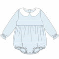 Long Sleeve Peter Pan Collar Bubble - Blue