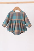 Teal Plaid Ruffle Bubble