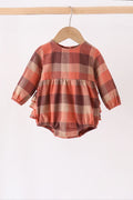 Rust Plaid Ruffle Bubble