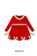 Red Bow Ruffle Dress